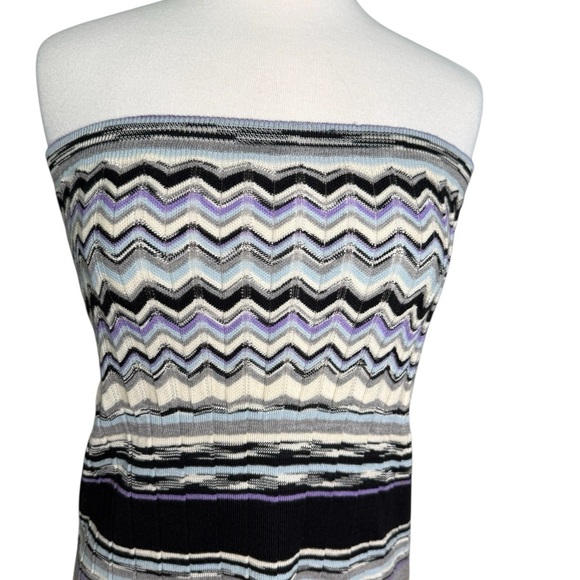 Missoni Zigzag Knit Tube Top in Purple and Black Size Small - Picture 2 of 11